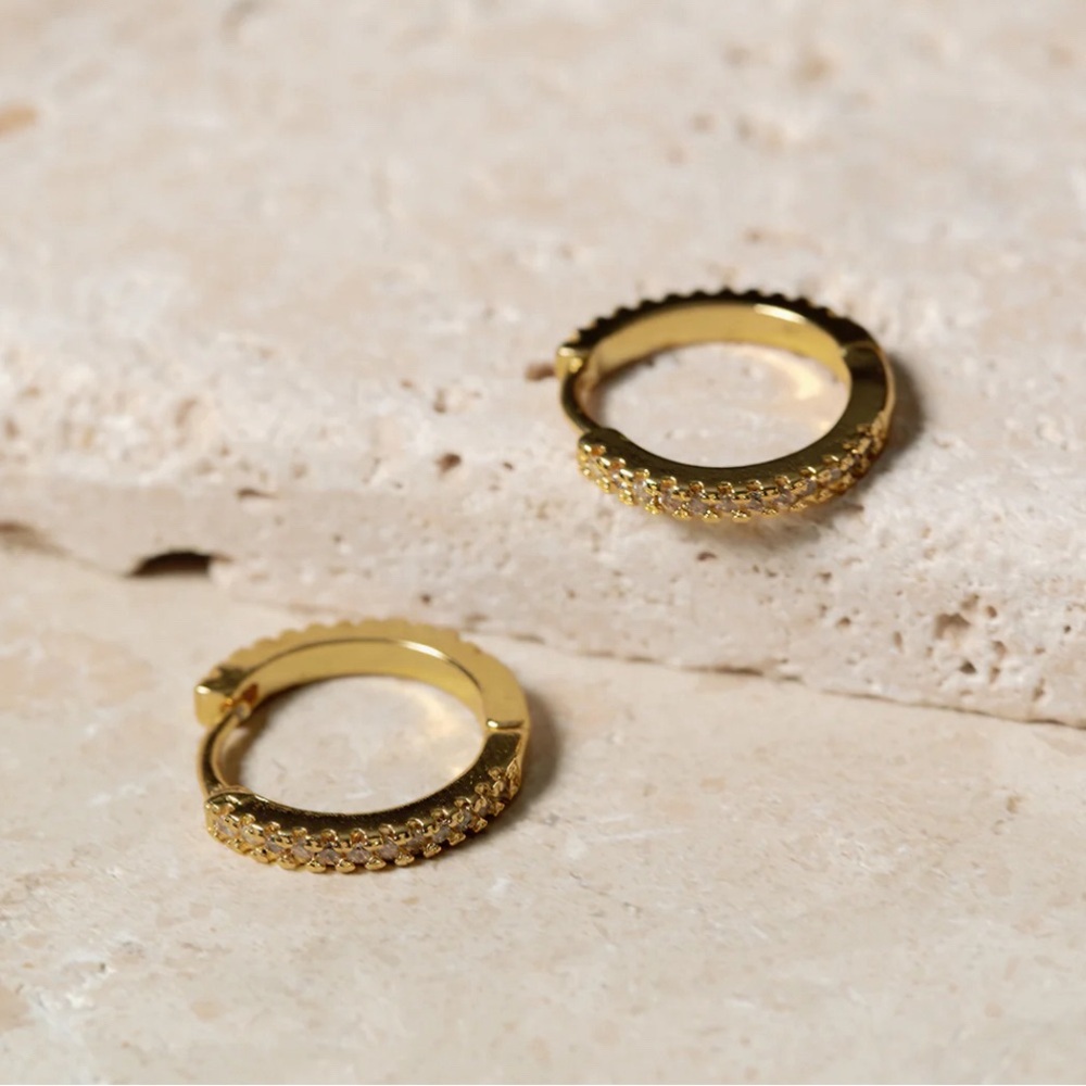 NWT PAVÉ HUGGIE EARRINGS